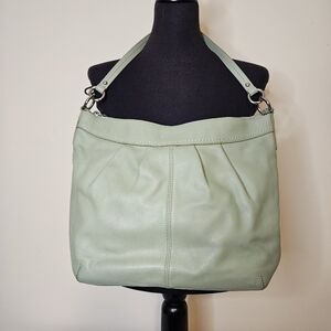 Coach Factory Green Leather Bag With Two Straps Excellent Condition Y2K